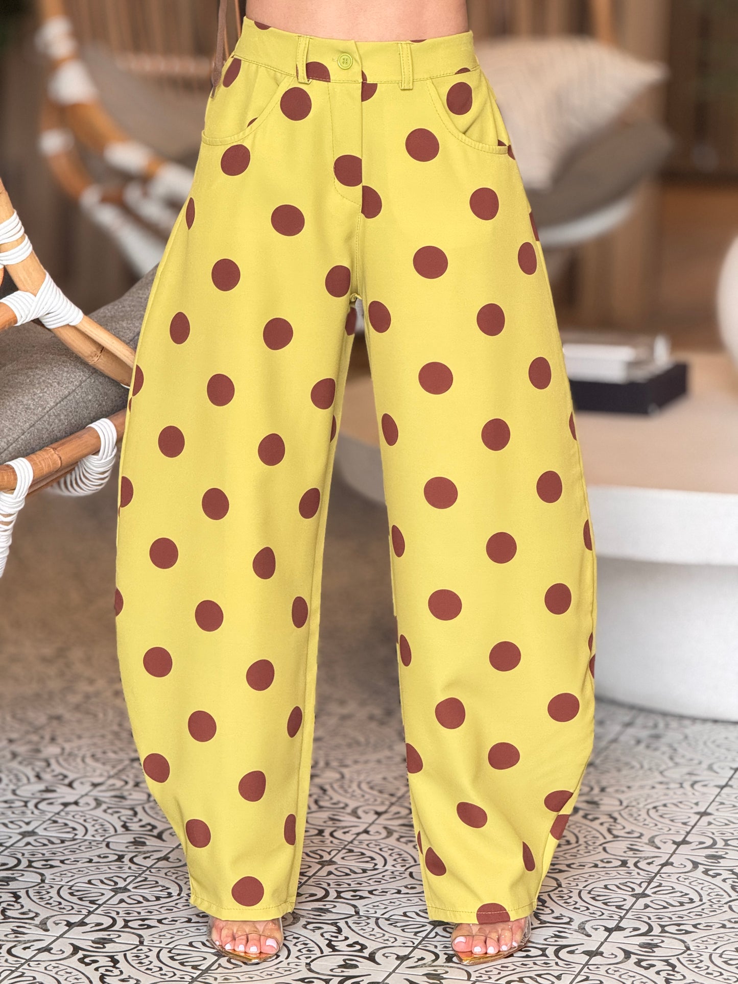 Itoo Green Polka Dots Pants