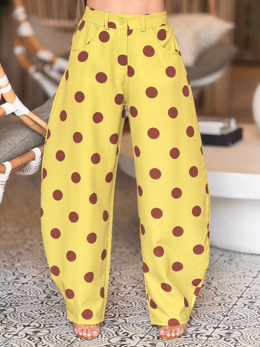 Itoo Green Polka Dots Pants
