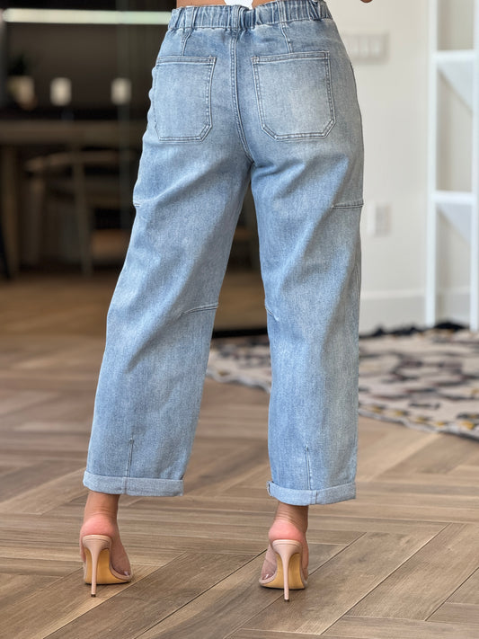 Risen Denim Barrel Jeans