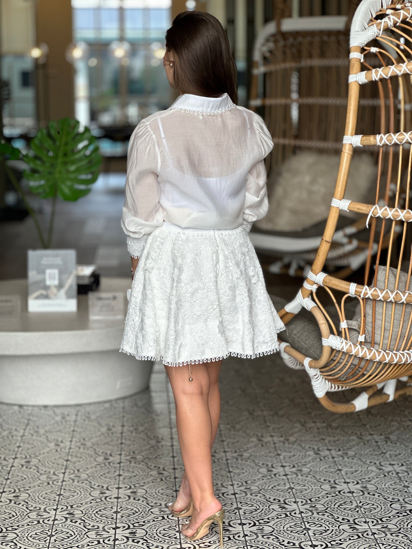 Communion White Torchon Skirt Set