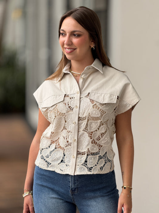 Pastel Beige Torchon Shirt