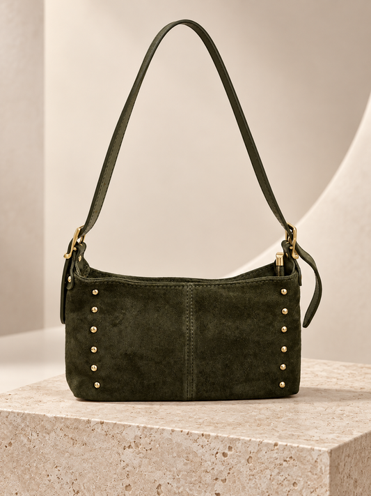 Italy Green Suede HandBag