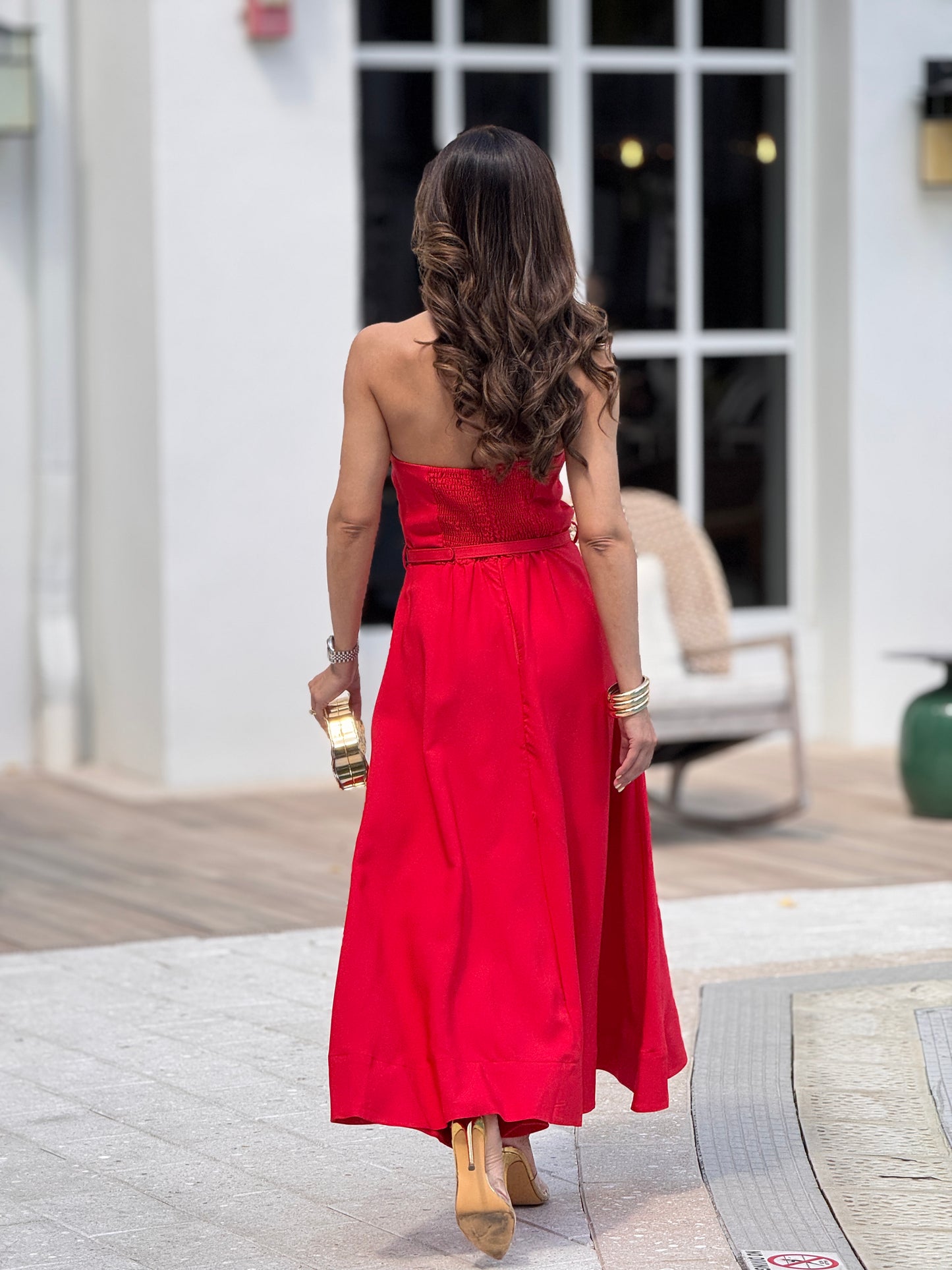 Chic Red Halter Dress