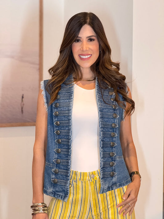 Bolivar Mid Denim Vest Top