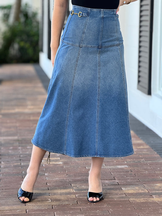Gigi Denim Midi Skirt