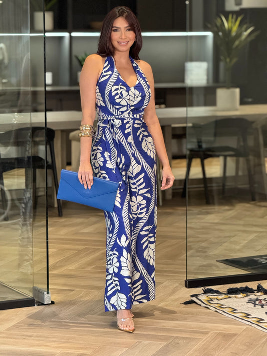 Amelia Blue Print Jumpsuit