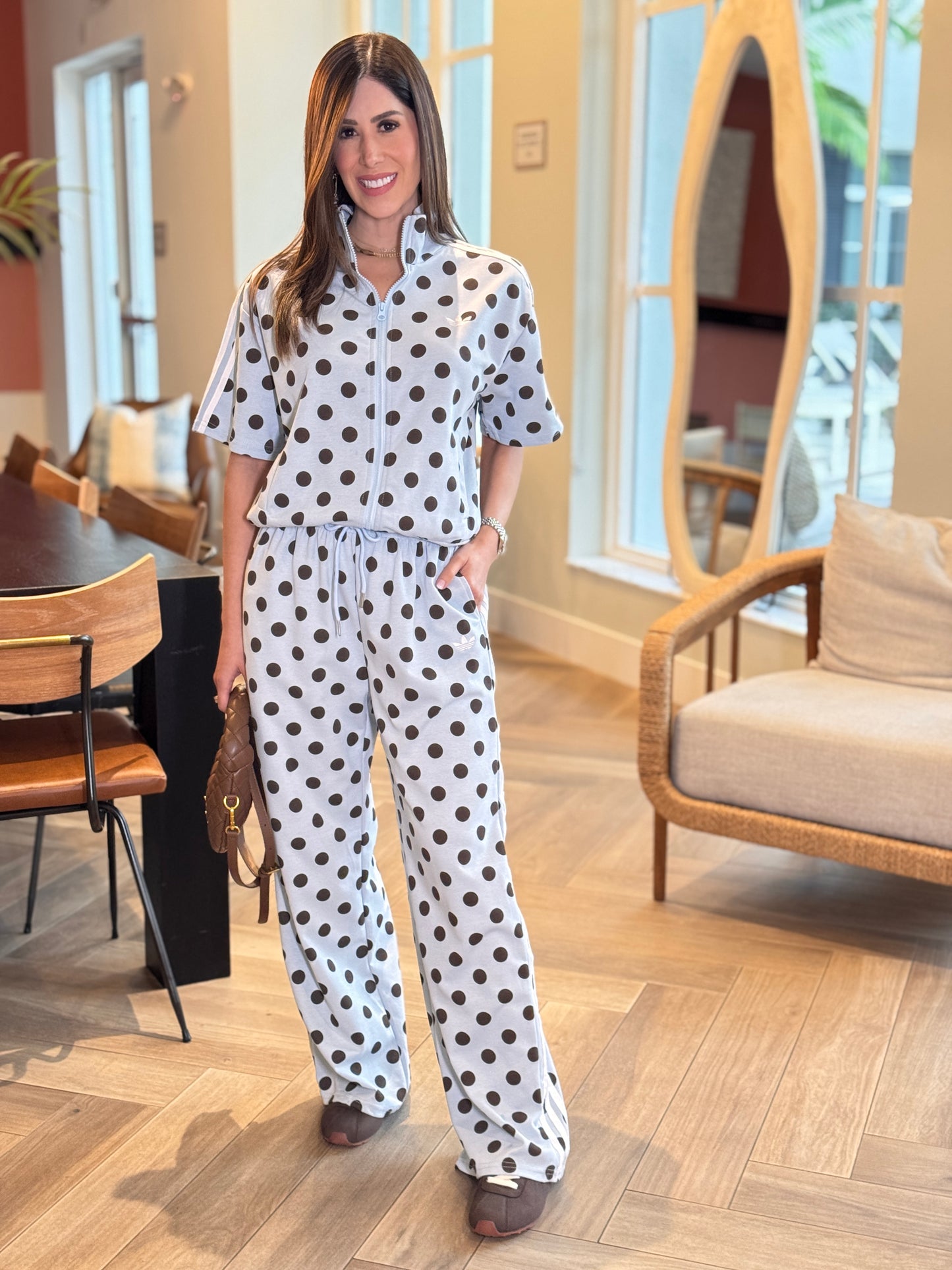 Addie Blue/Brown Polka Dots Sport Set