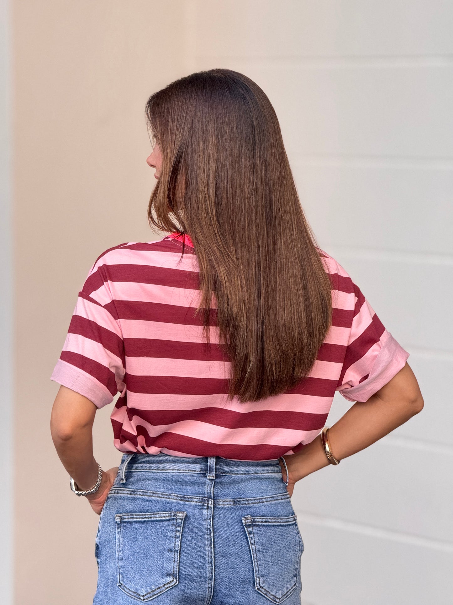 Lobster Amalfi Pink/Burgundy Lines T-Shirt