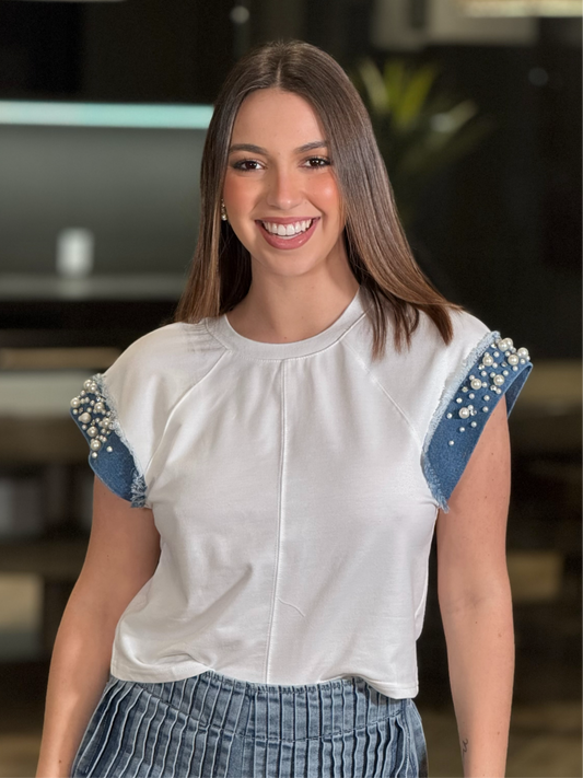 Isabel Denim/White T-shirt