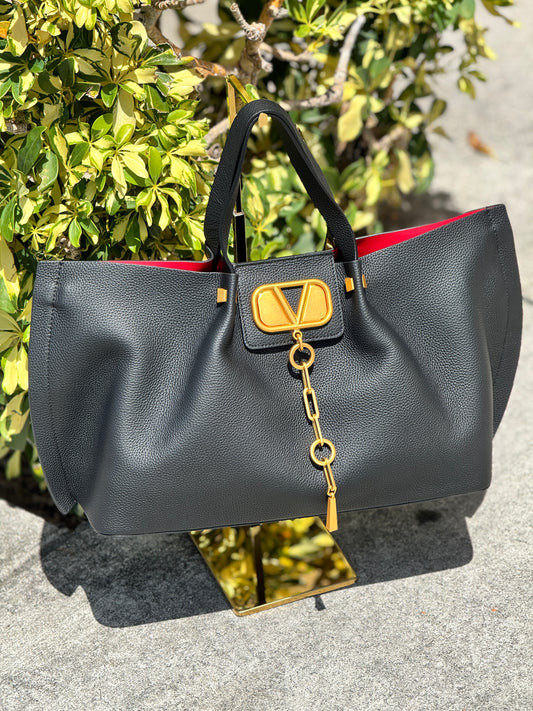 Valen Black Leather Bag