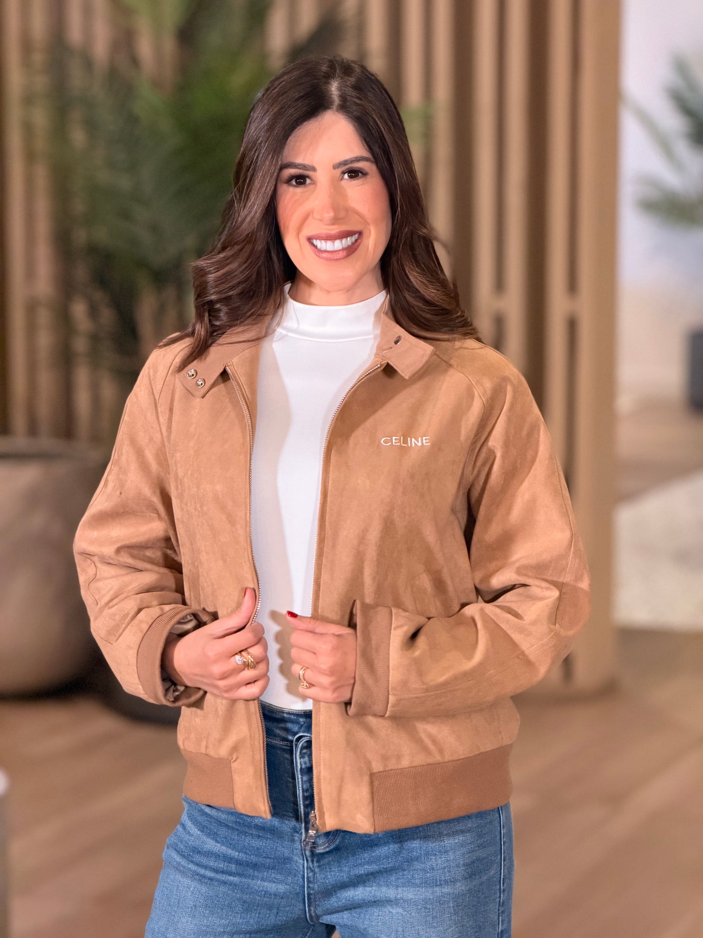 Celi Beige Suede Jacket