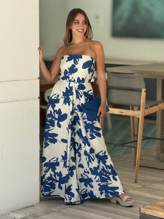 Pilar Blue Floral Jumpsuit