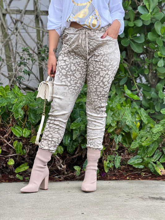 Katy Leopard Italian Joggers