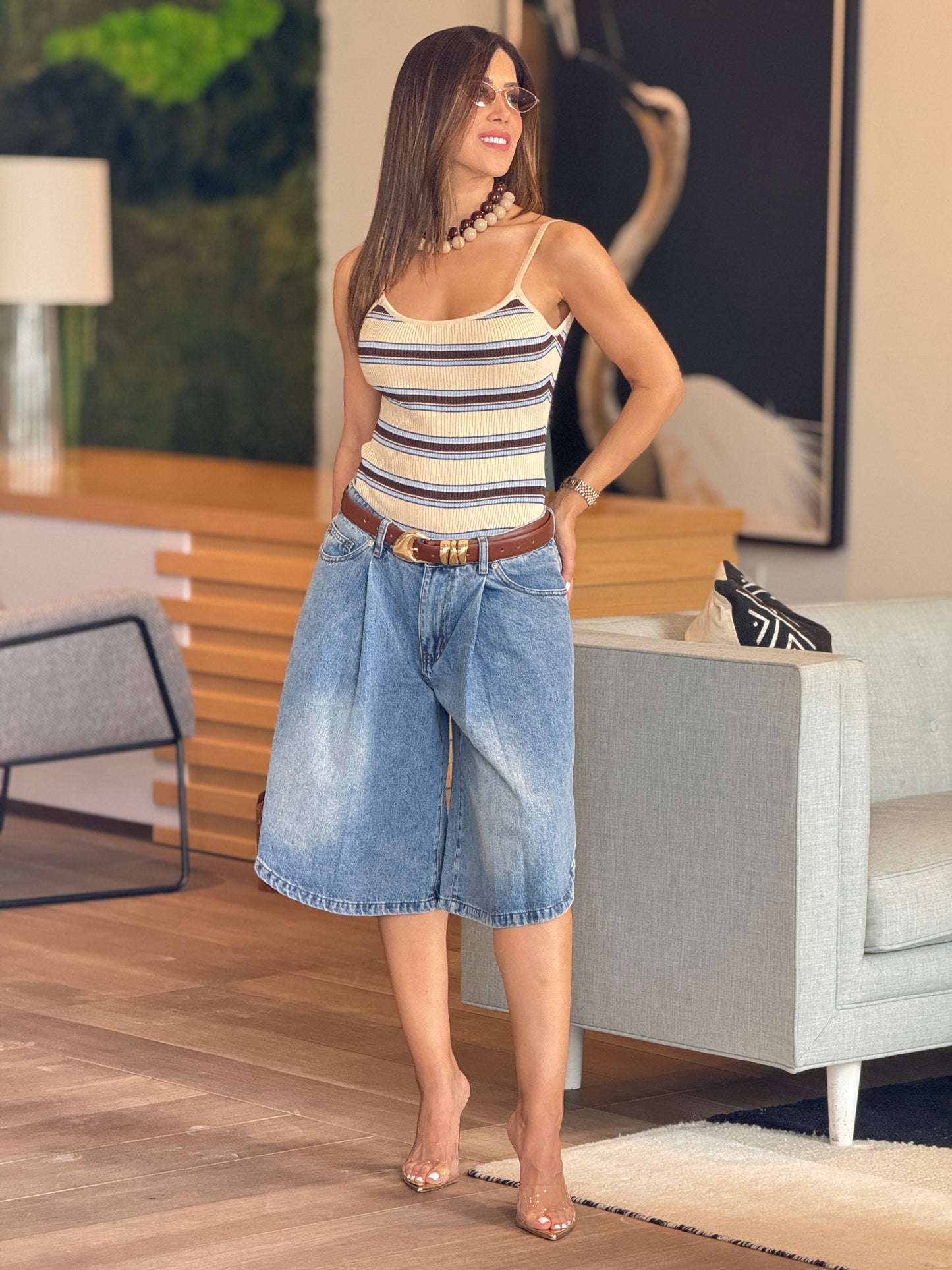 Gaia Acid Wash Bermuda Shorts
