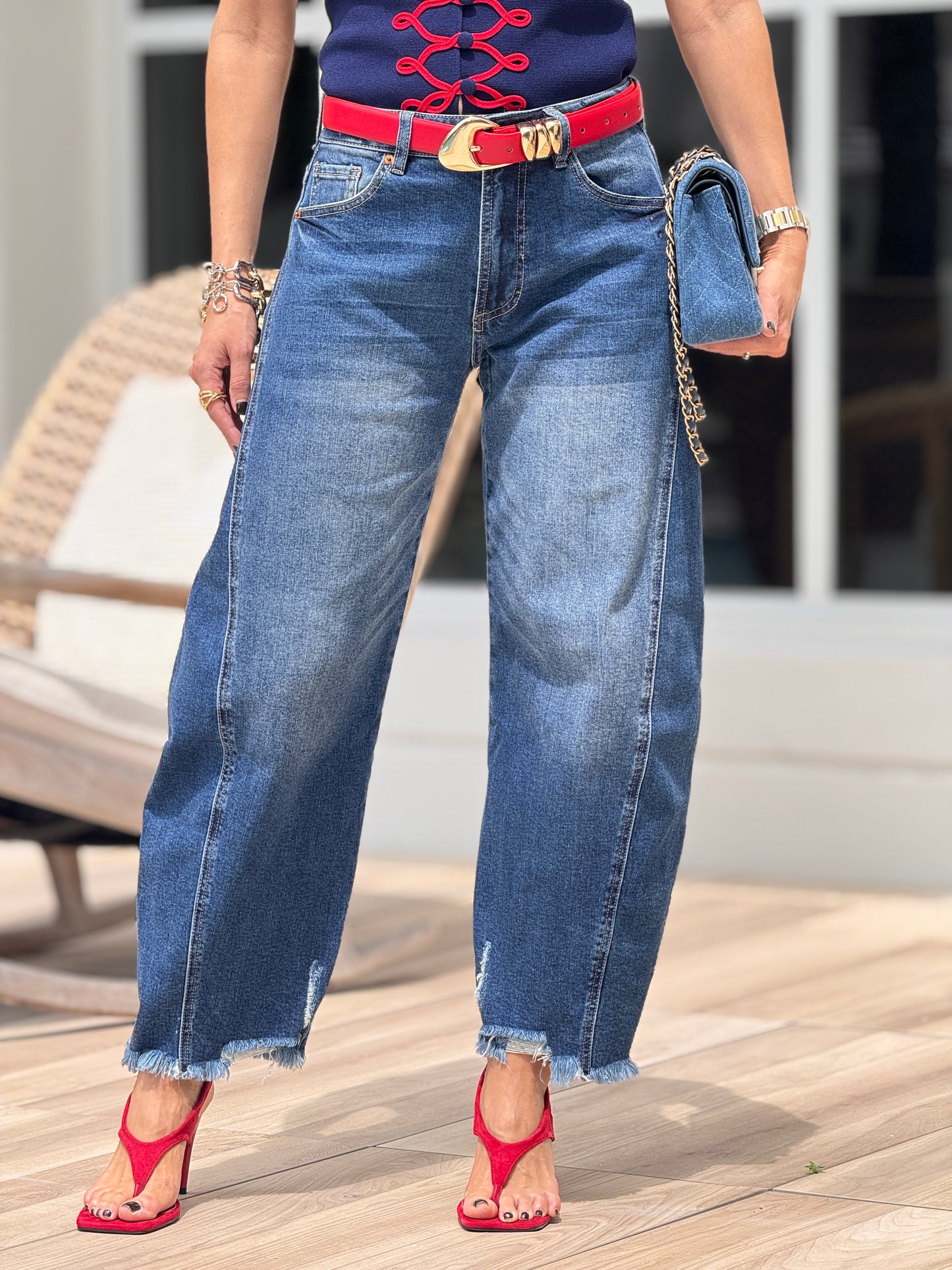 Luzina Dark Denim Straight Jeans