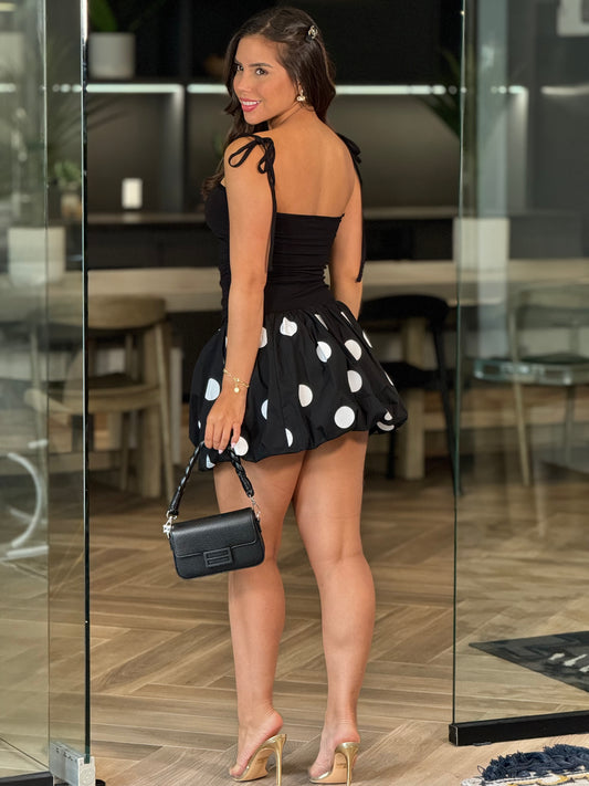 The Polka Dots Black Bubble Dress