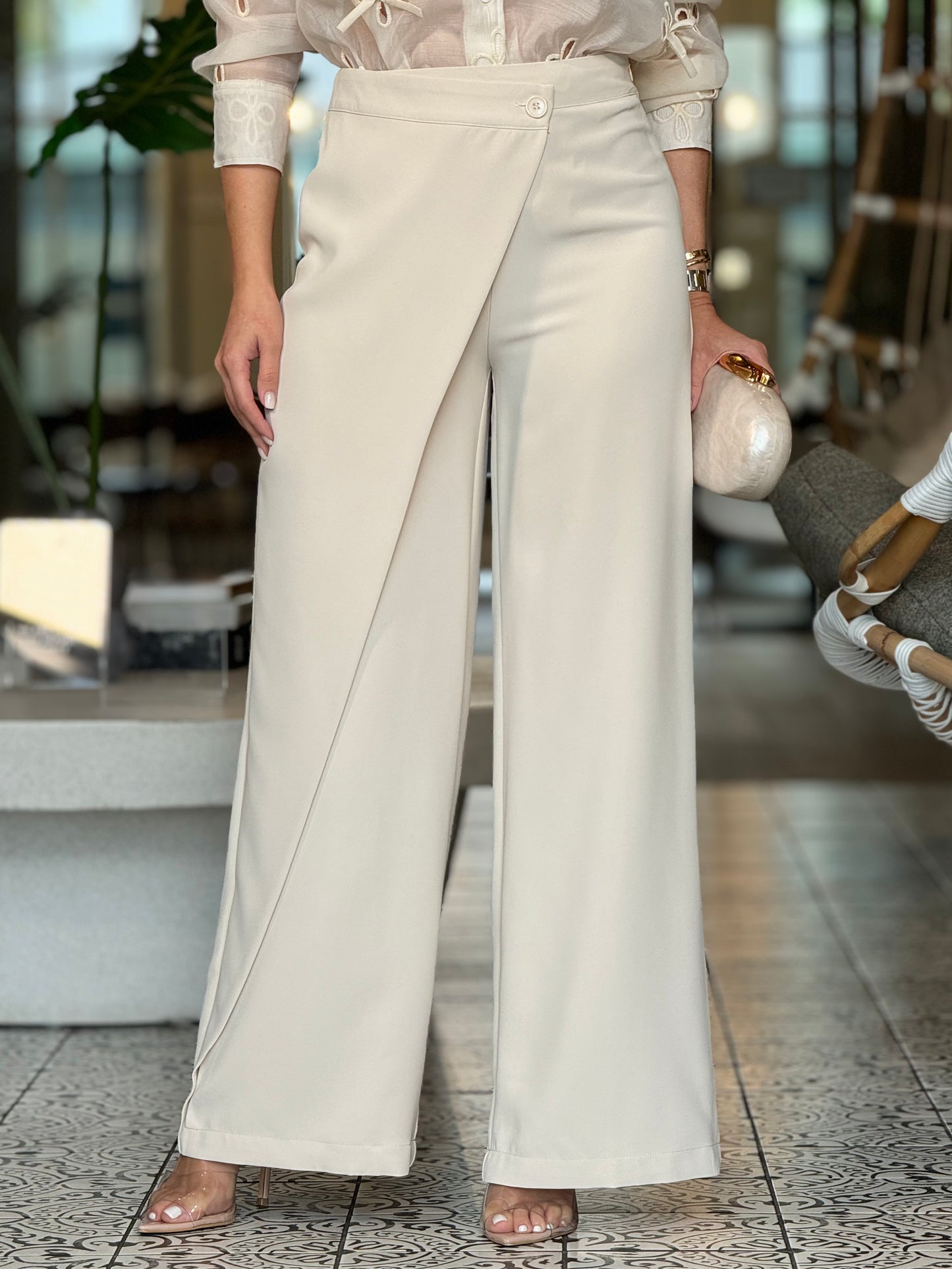 Katherina Beige Layer Pants