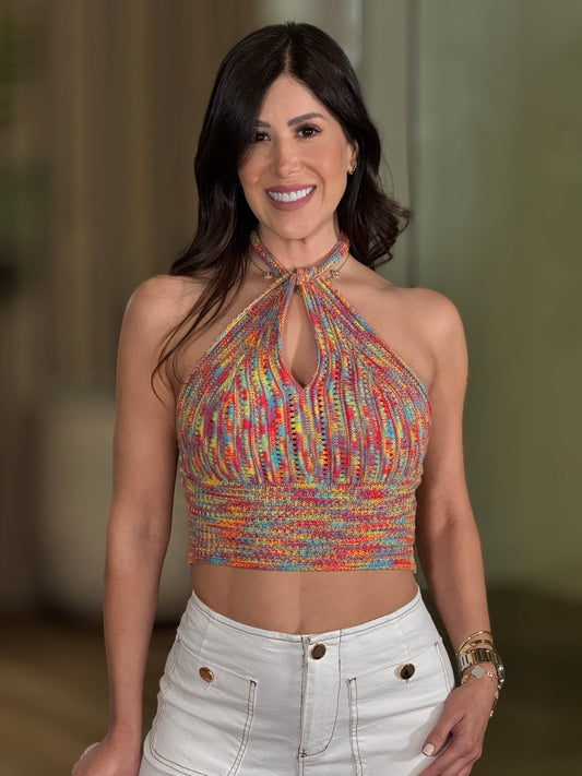Aztec Multicolor Crochet Top