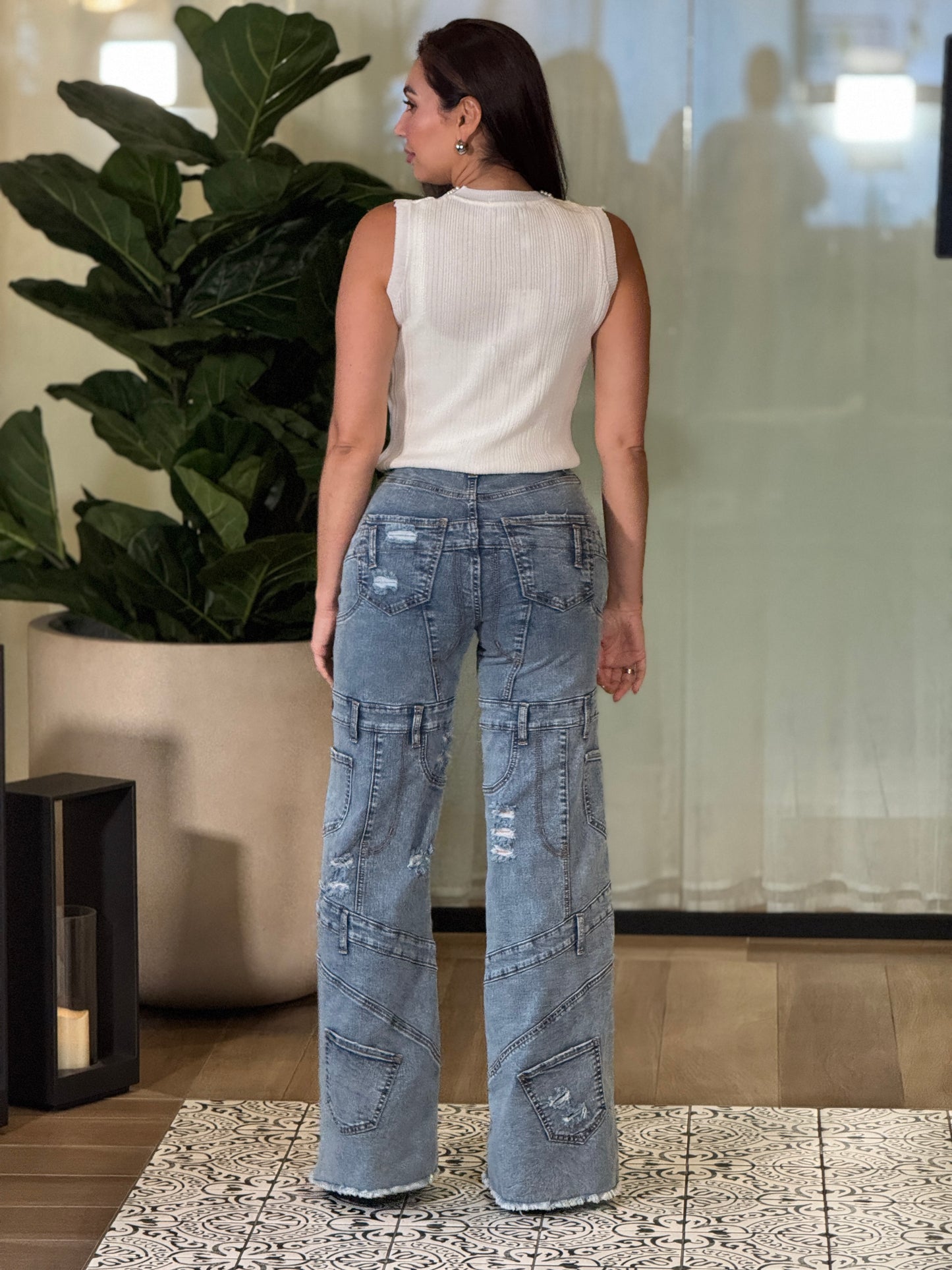 Aphrodite Denim Cargo Pants
