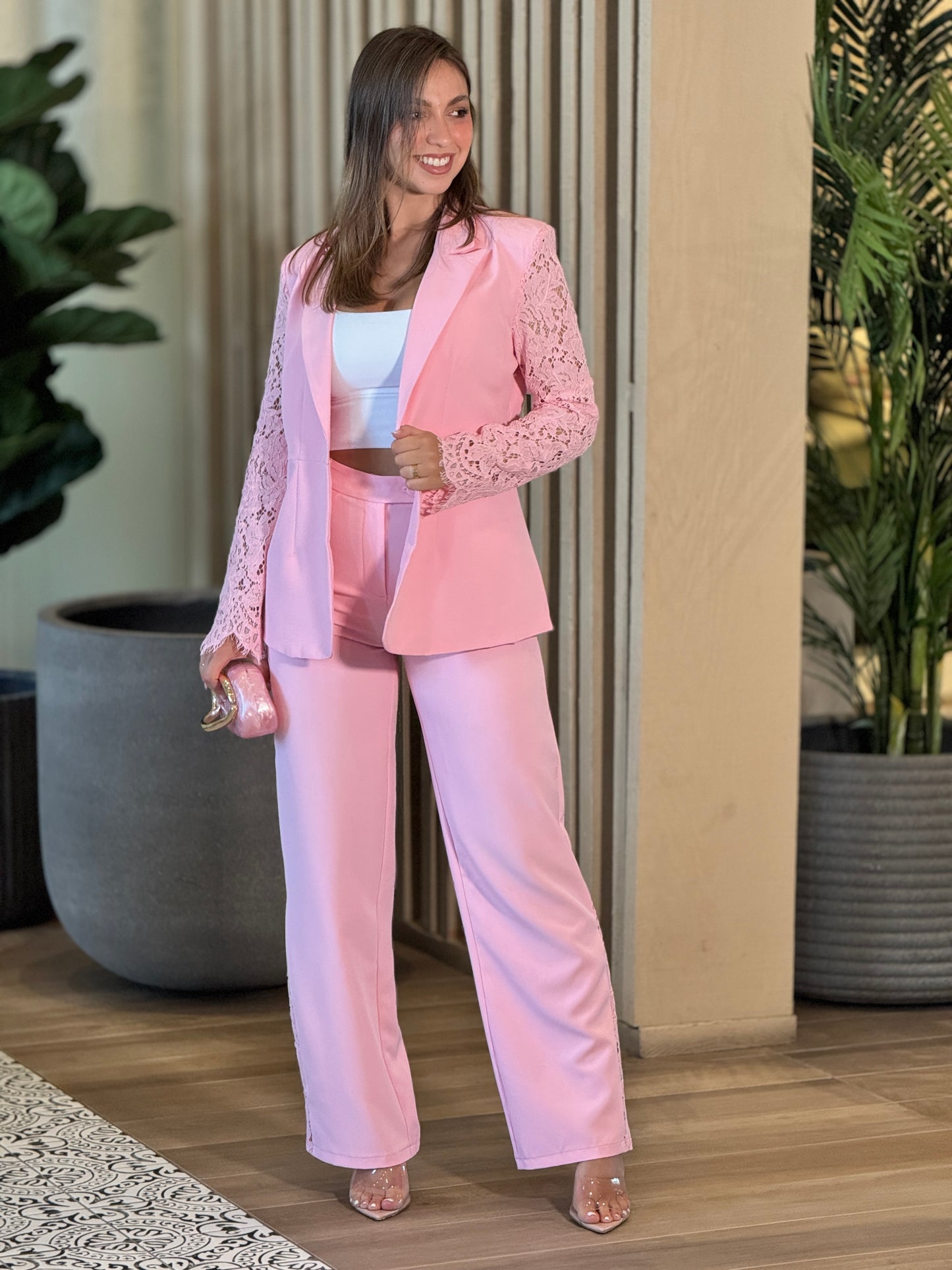 Tea Pink Torchon Set