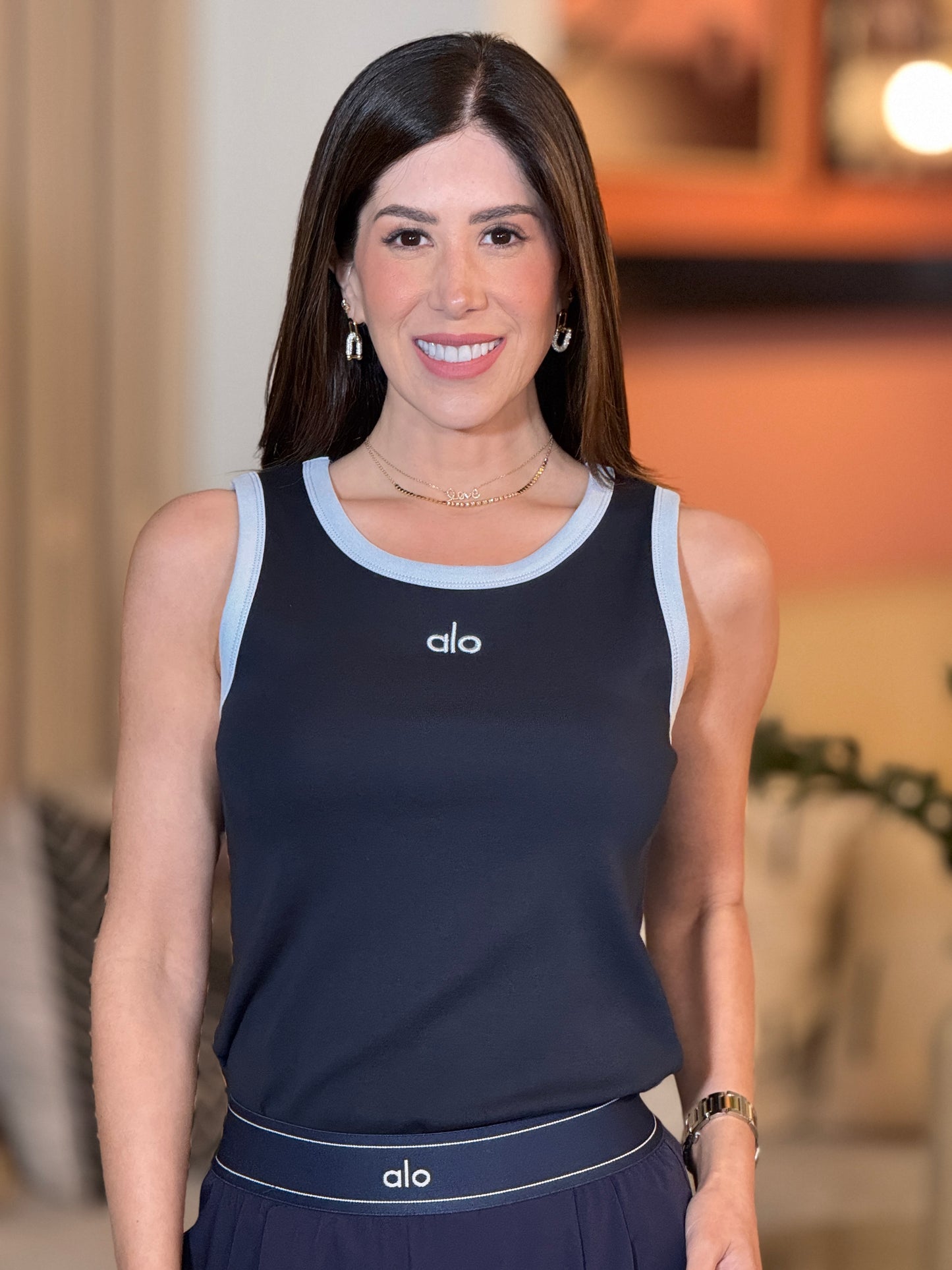 Lalo Navy/Blue Border Tank Top