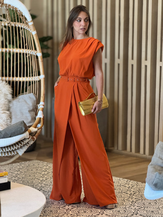 Mulla Orange Cutout Jumpsuit