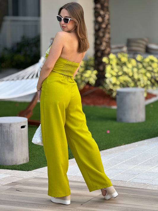 Milka Green Embroidery Jumpsuit