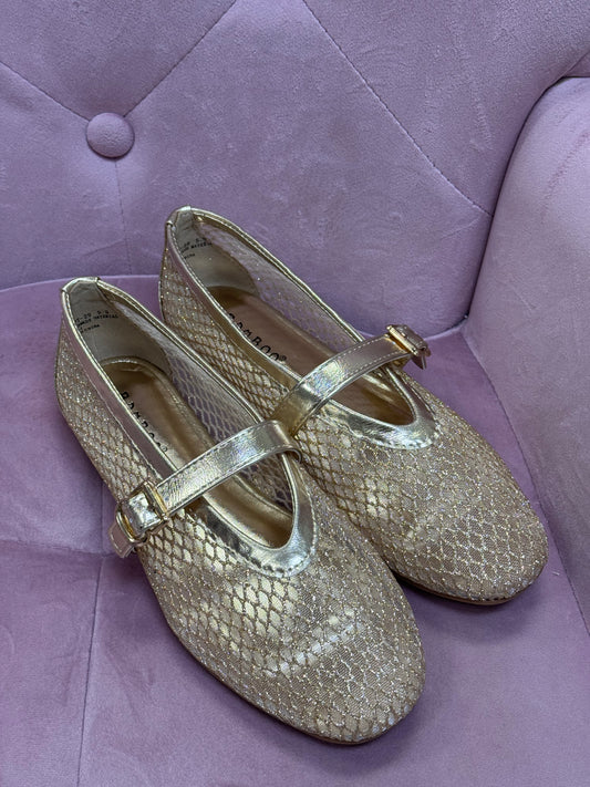 Accept Gold Rhinestone Ballerina Shoes