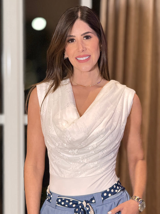 Italy White Lace Bodysuit Top