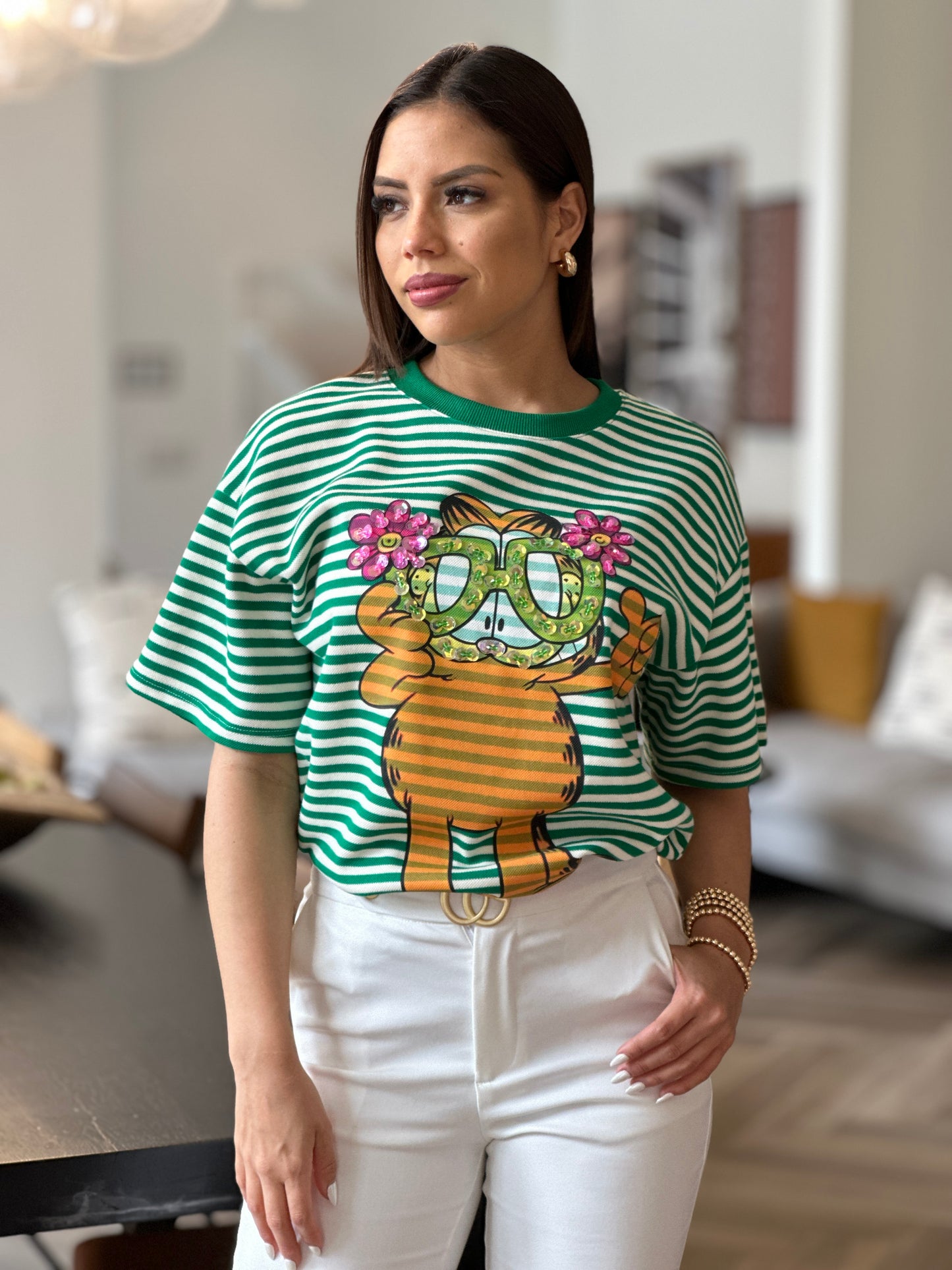 Garfield Green Lines T-Shirt