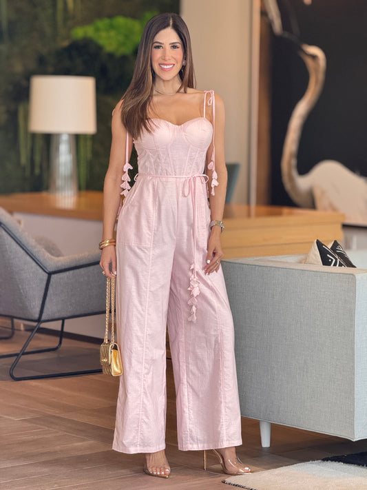 Chic Garden Pink Petals Jumpsuit