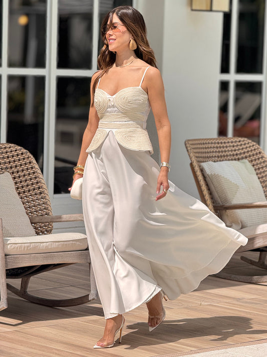 Chic White/Ivory Braids Dress