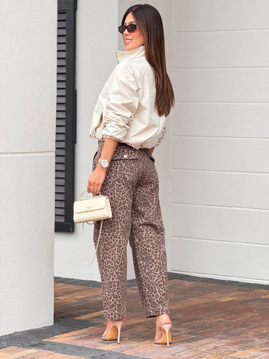 Lovely Beige Zip Jacket Top