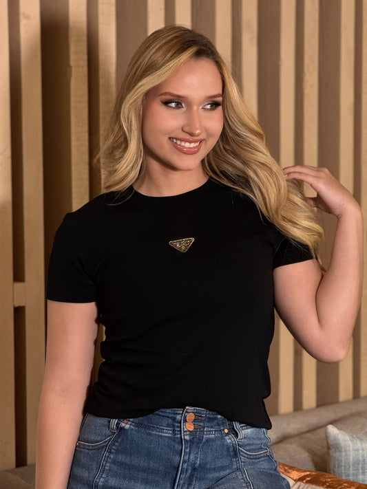 Marfa Black T-Shirt (Gold Logo)