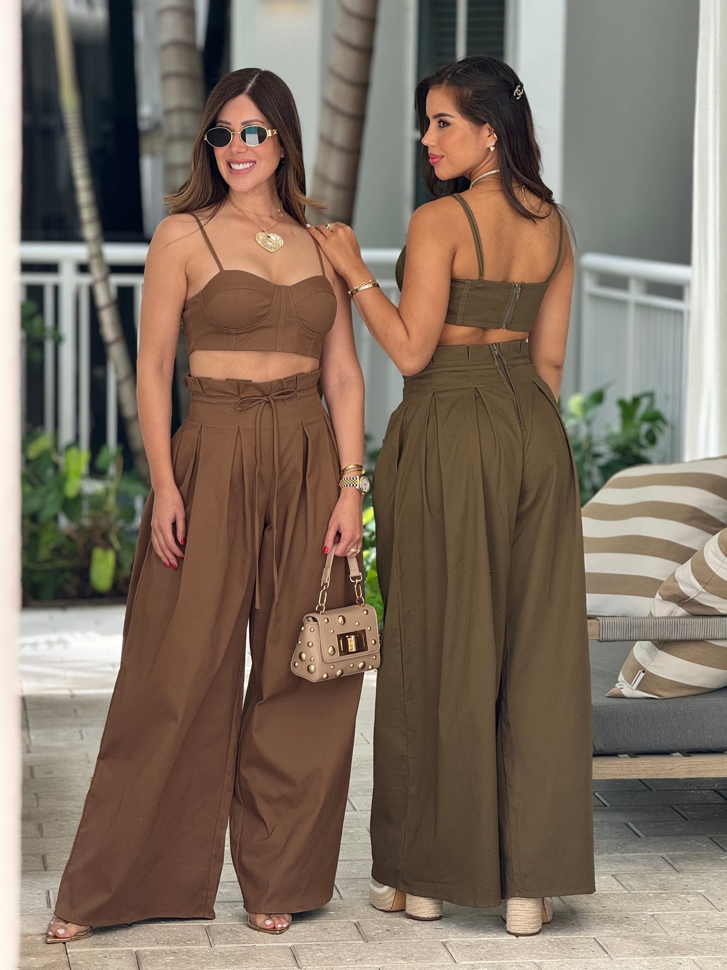 Genesis Brown&Green Maxi Pants Set