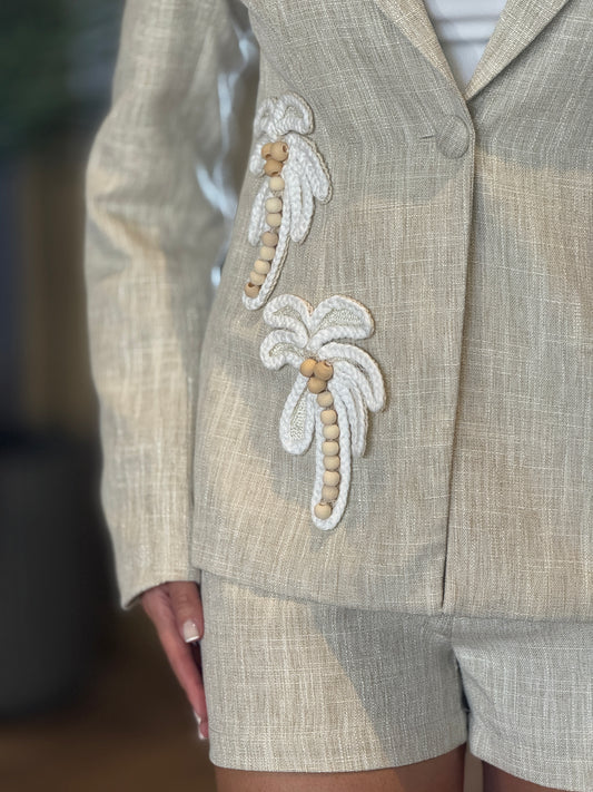 Palmera Linen Blazer+Short Set