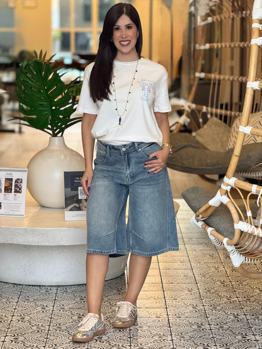 Amber Denim Bermuda Shorts