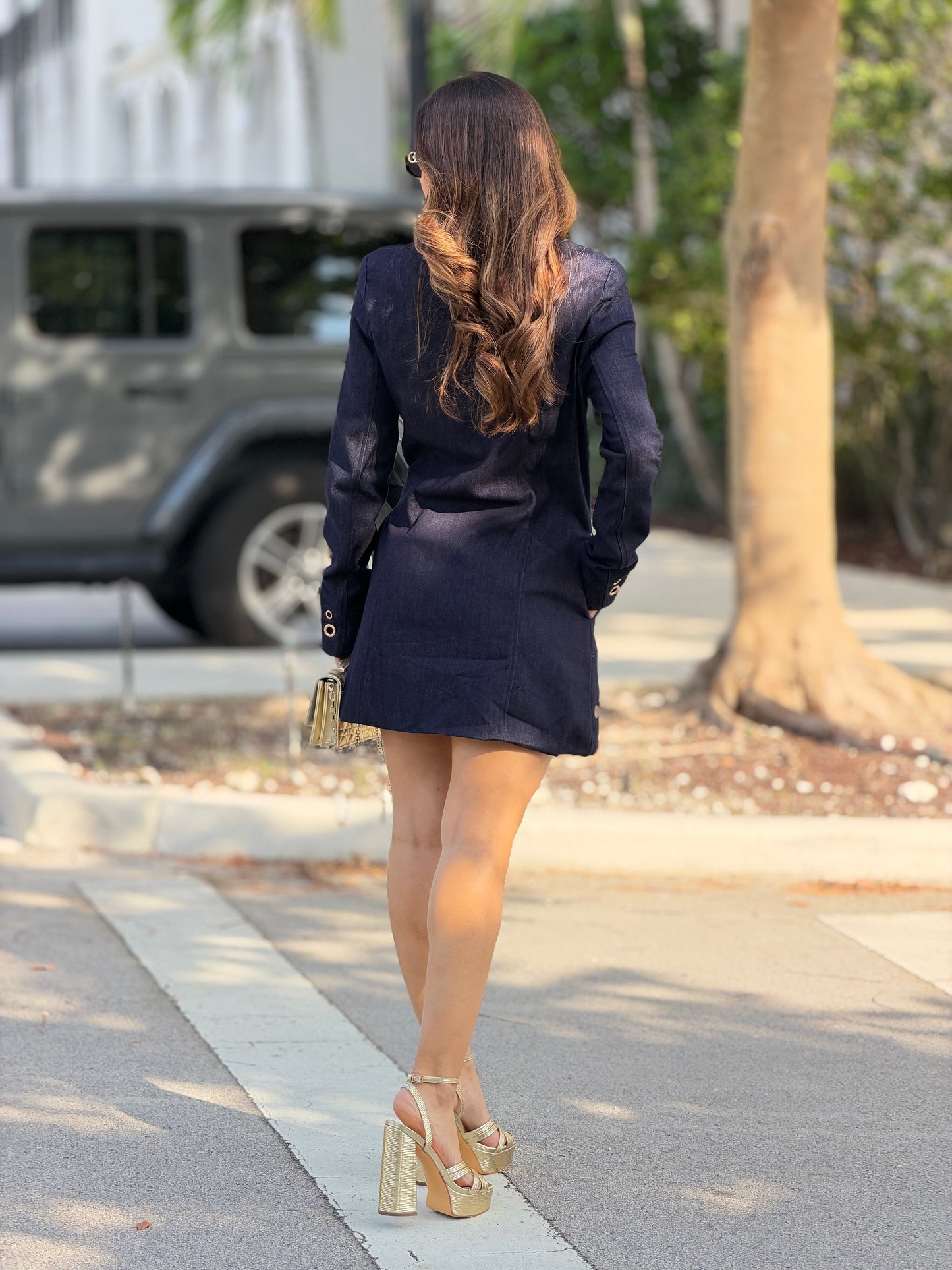 9392 Perky Denim Zip Dress