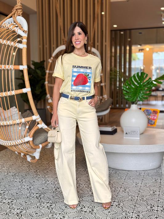 Nyla Yellow Barrel Jeans