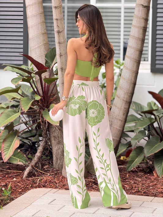 Milka Green Print Vest Set