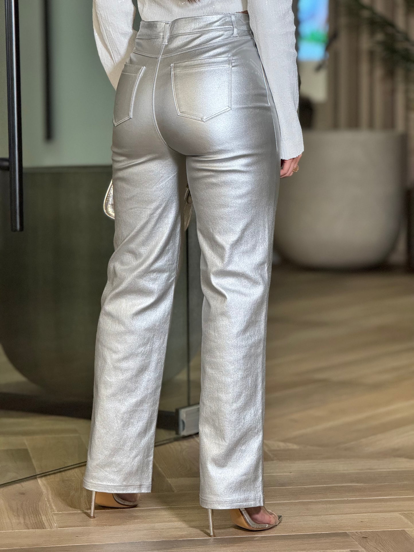 Aspen Silver Metallic Pants