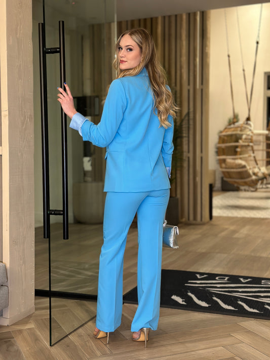 Oriana Pink/Blue Blazer & Pants Set