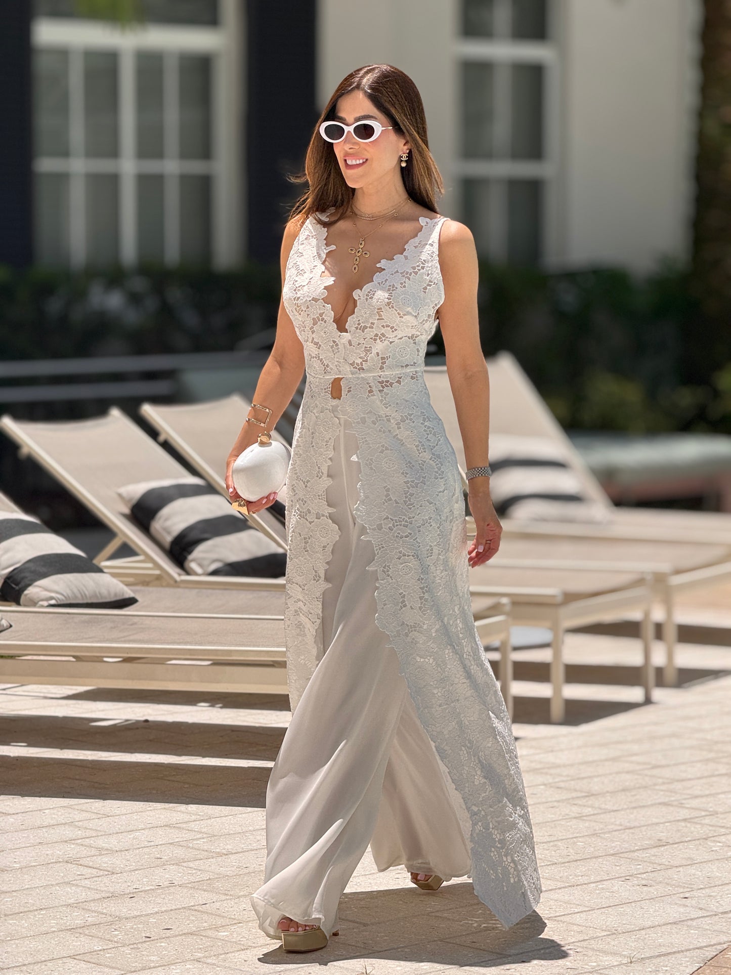Bree White Cardigan Lace Set