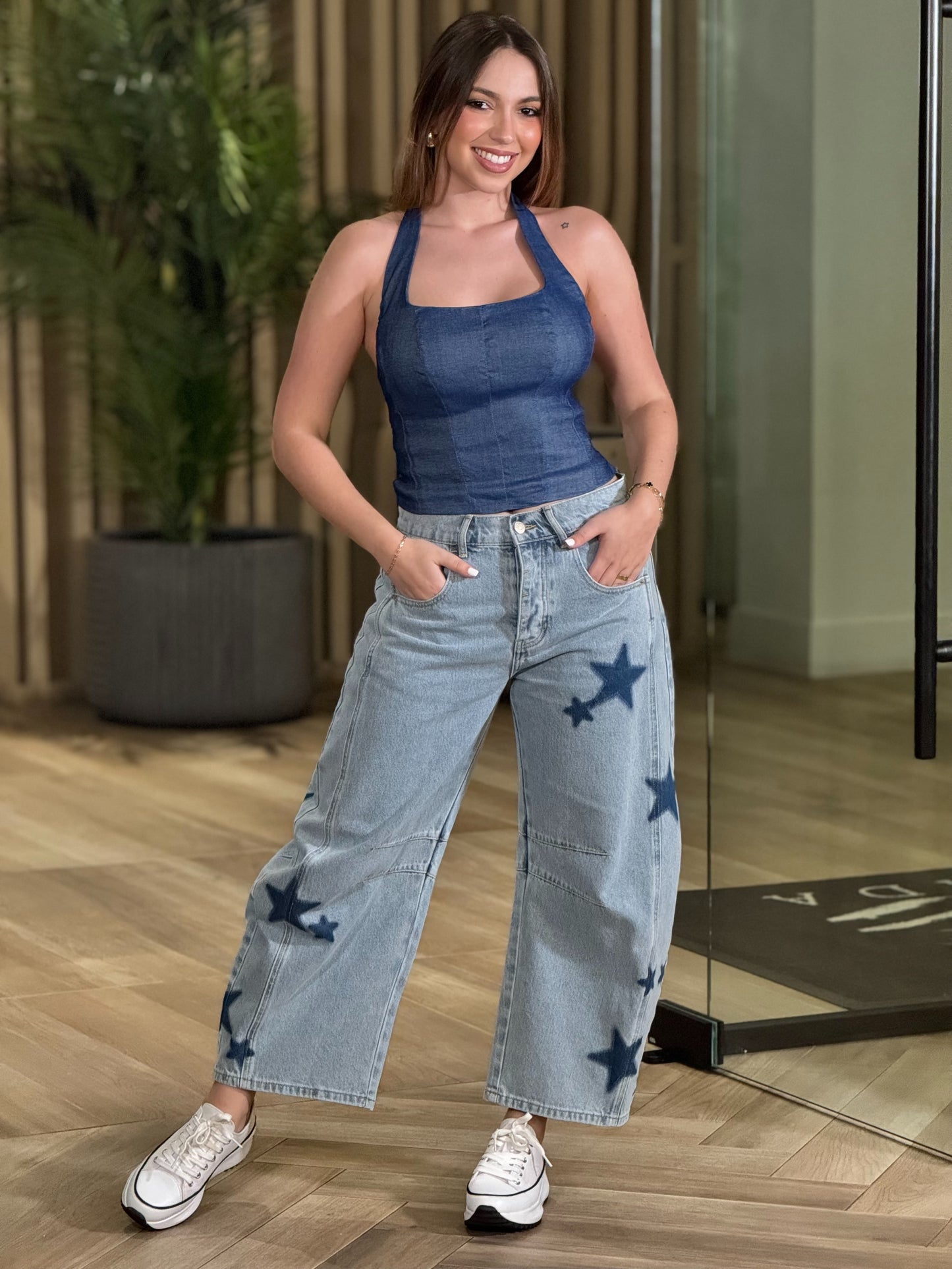 Milka Denim Halter Top