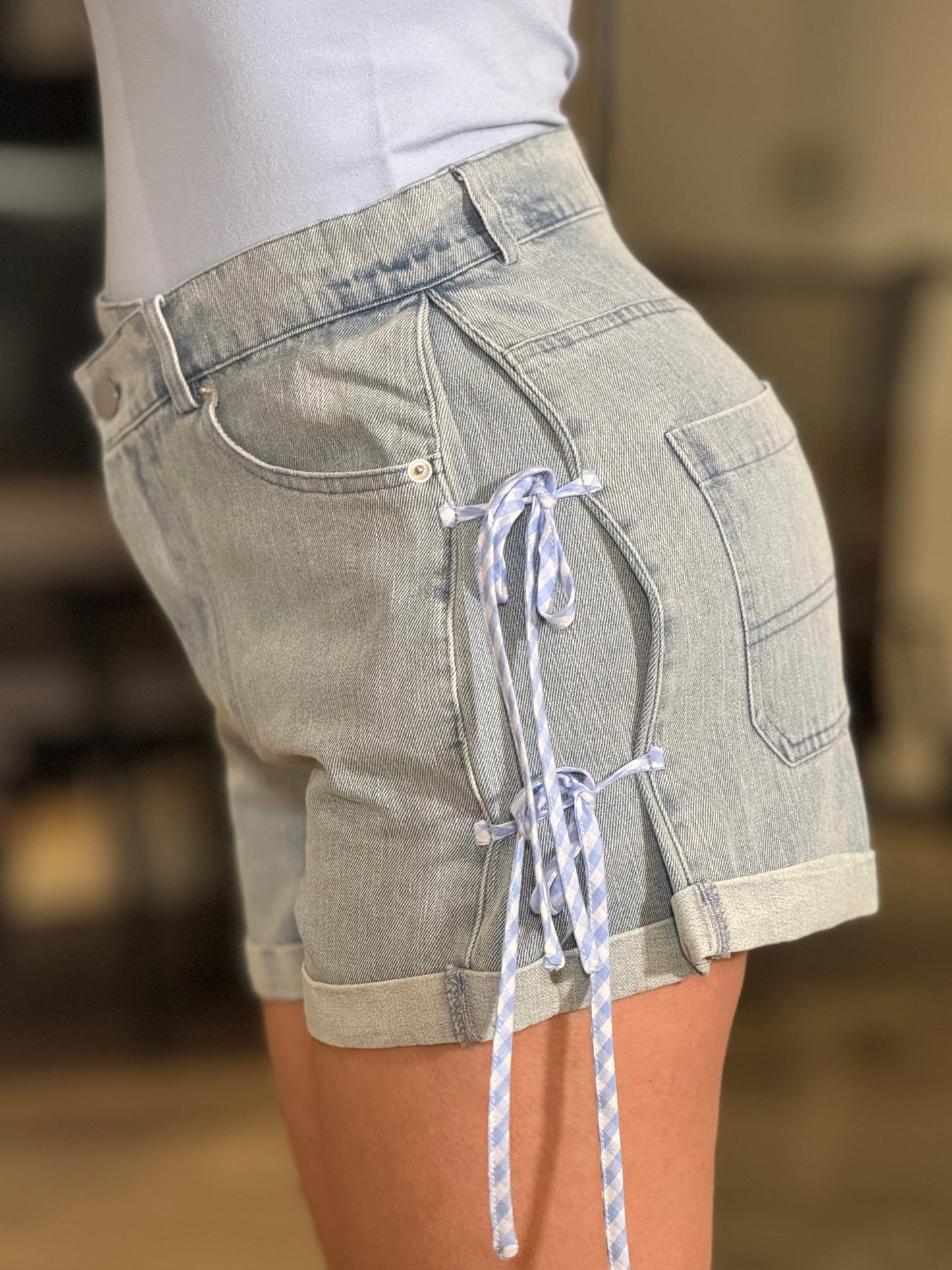 Coquette Bow Denim Short