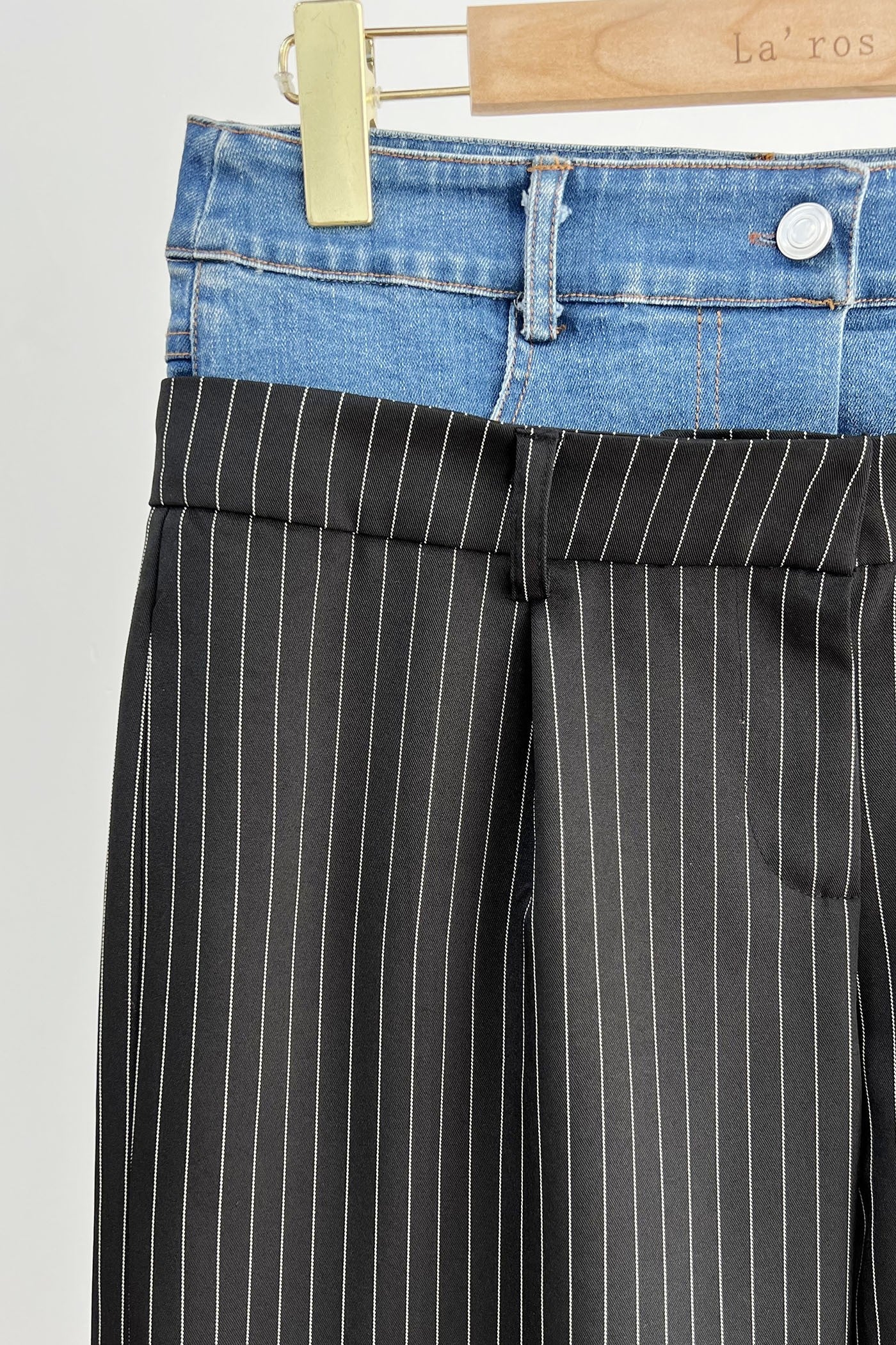 Gaia Waistband Denim/Black Lines Pants