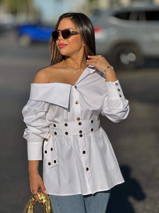 Amanda White Gold Shirt