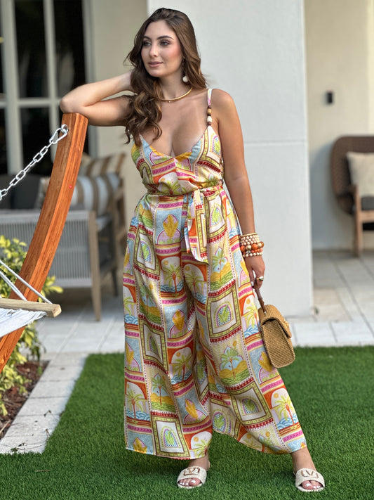 Bali Multicolor Satin Jumpsuit