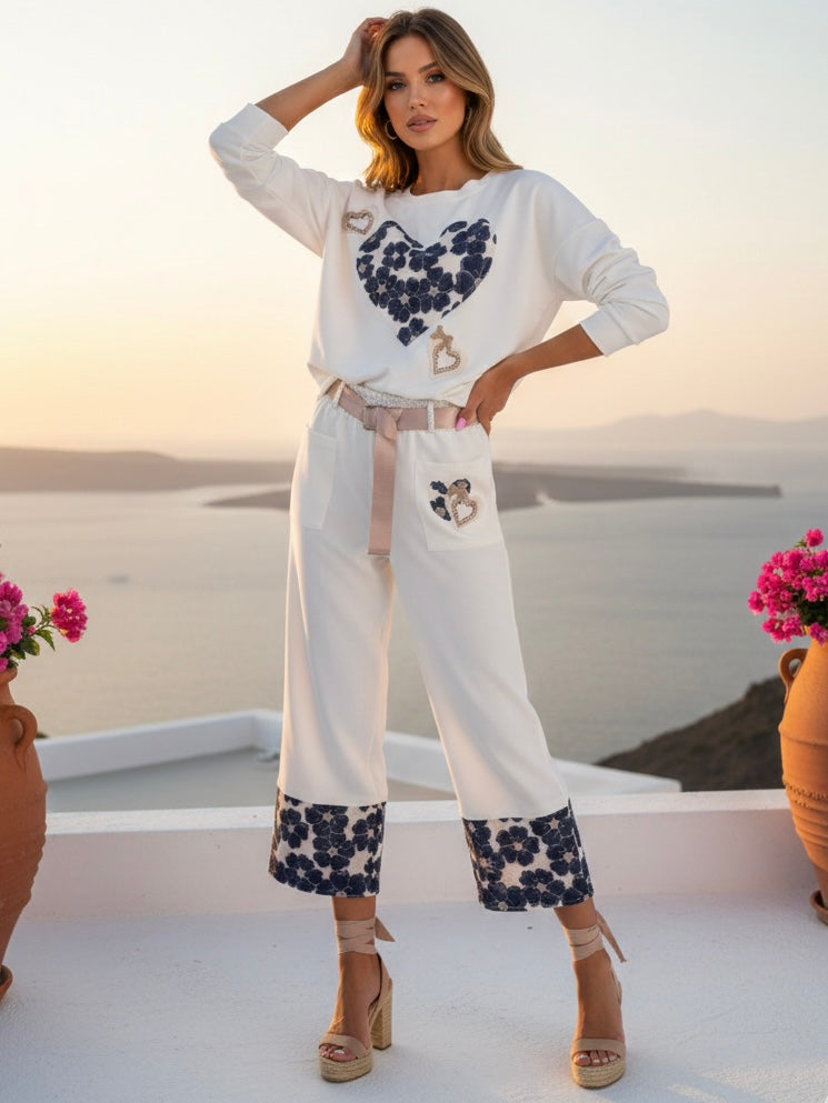 Italy White Heart Torchon Set