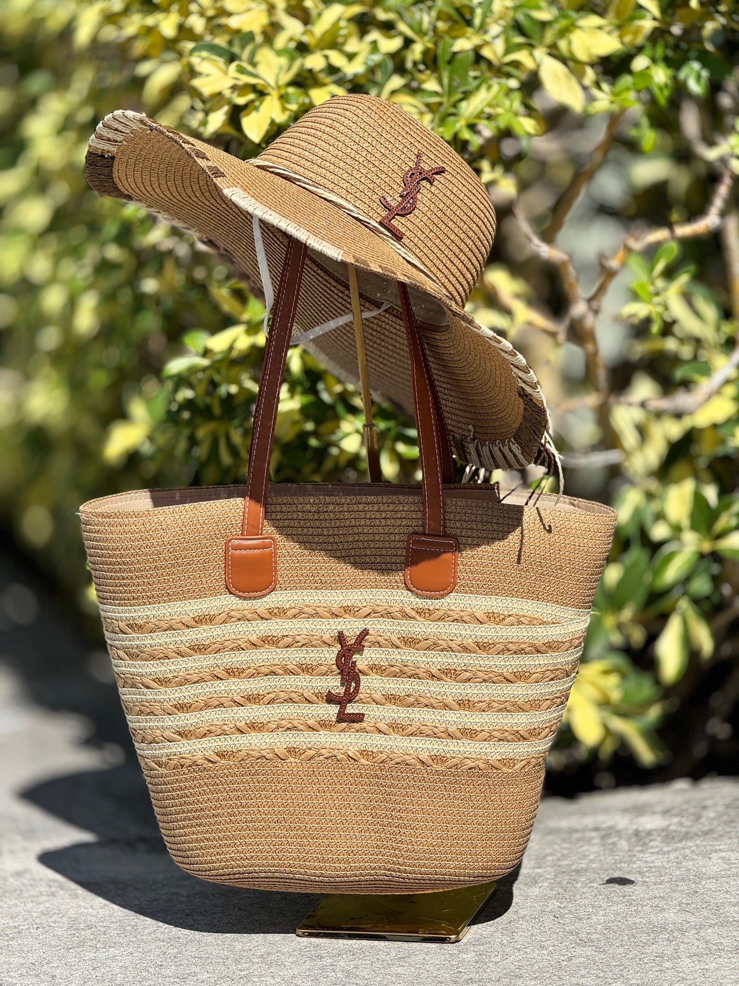 Yvie Brown Hat+Bag Set